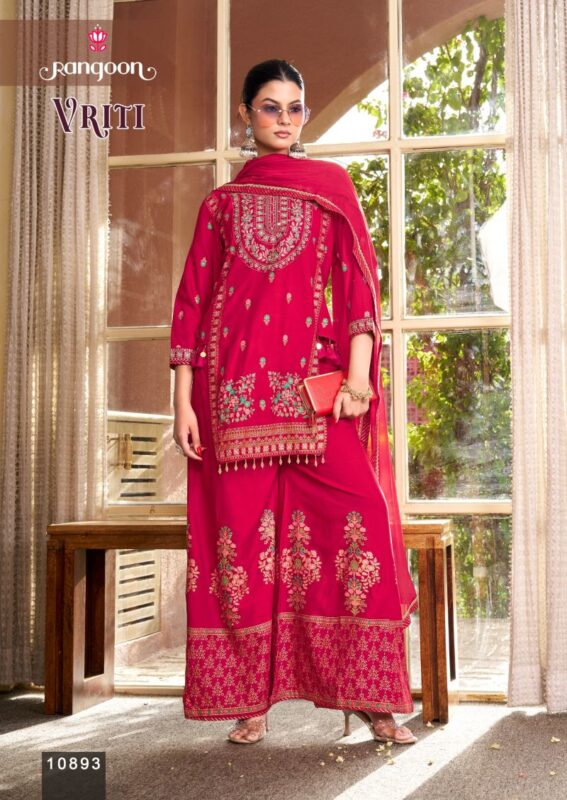 Launching Rangoon Vriti Rayon Printed Khatli Handworked Salwar Kameez Collection Wholesale 2026