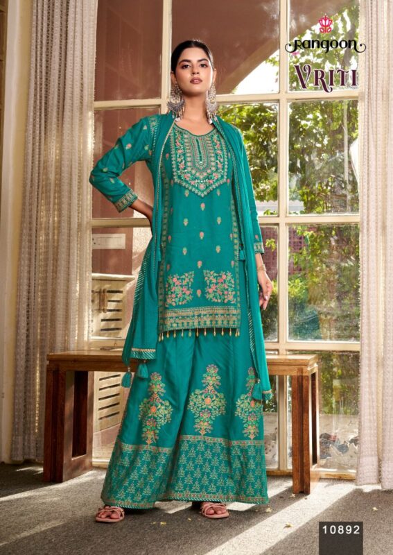 Launching Rangoon Vriti Rayon Printed Khatli Handworked Salwar Kameez Collection Wholesale 2026