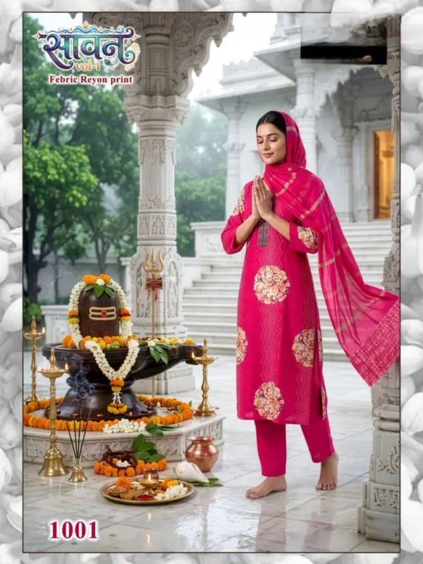 Buy Savan Vol 1 Rayon Digital Printed Kurti WIth Bottom Dupatta Wholesale 2026