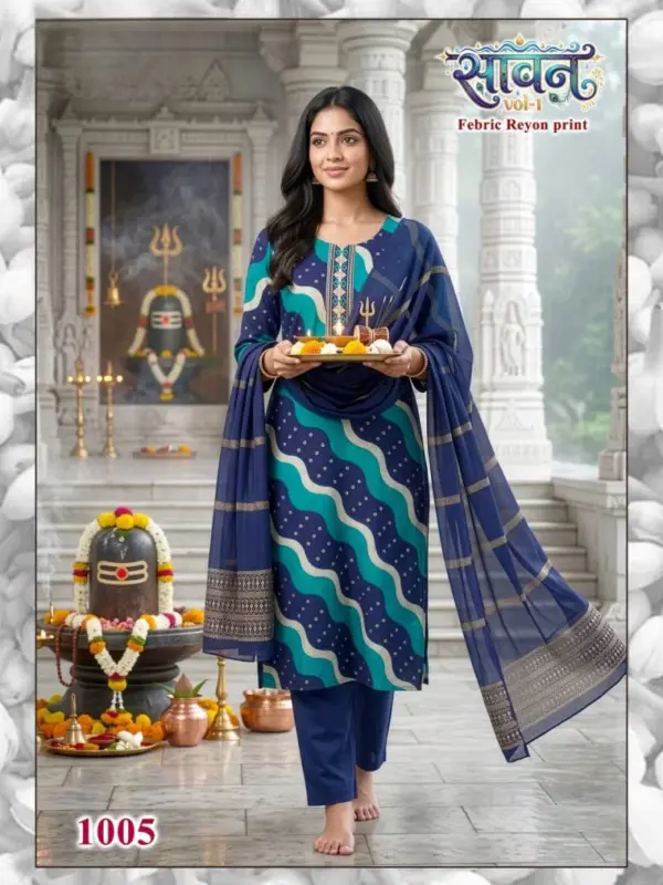 Buy Savan Vol 1 Rayon Digital Printed Kurti WIth Bottom Dupatta Wholesale 2026