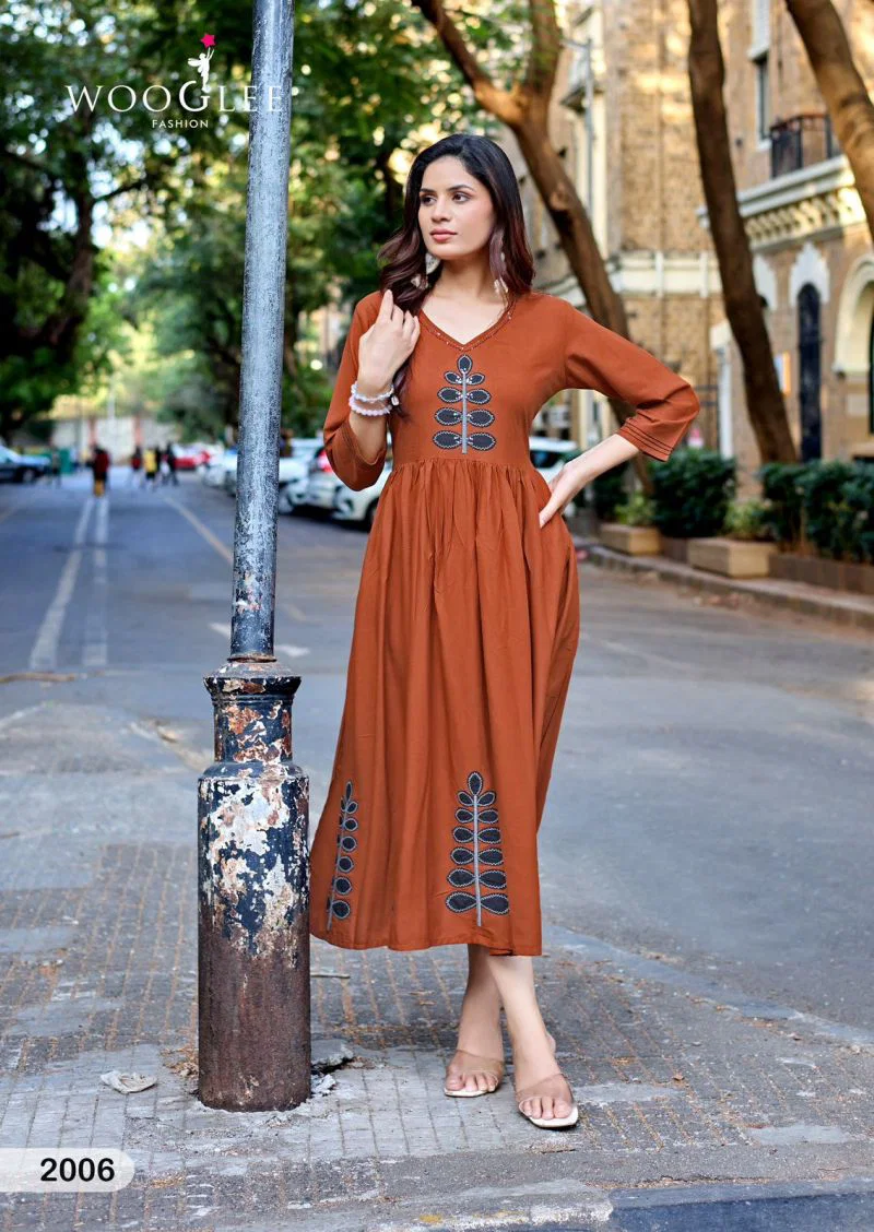 Wooglee Yamini Rayon Thread Work One Piece Wholesale 5 Beautiful Wooglee Yamini Rayon Thread Work One Piece Wholesale 2026