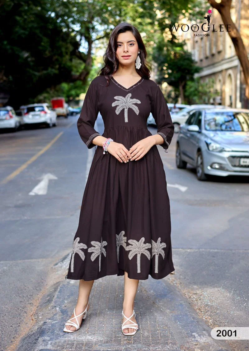 Wooglee Yamini Rayon Thread Work One Piece Wholesale 6 Beautiful Wooglee Yamini Rayon Thread Work One Piece Wholesale 2026