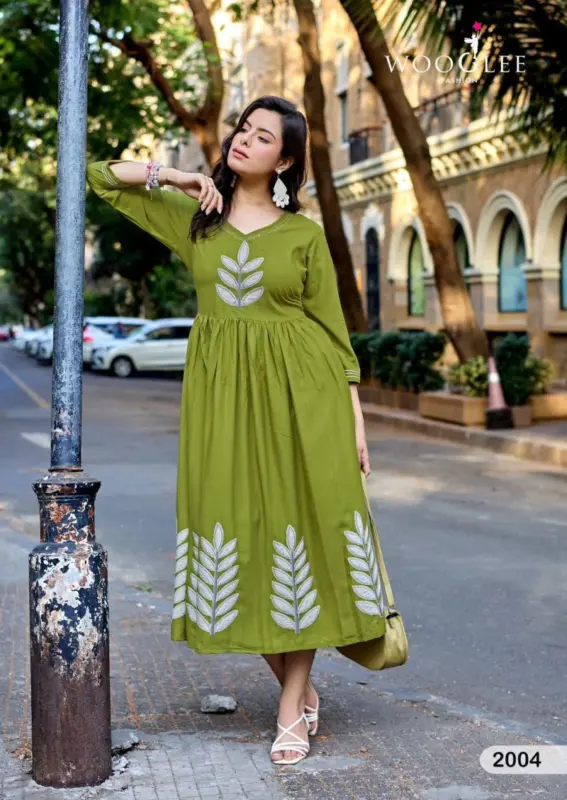 Beautiful Wooglee Yamini Rayon Thread Work One Piece Wholesale 2026 6 Beautiful Wooglee Yamini Rayon Thread Work One Piece Wholesale 2026