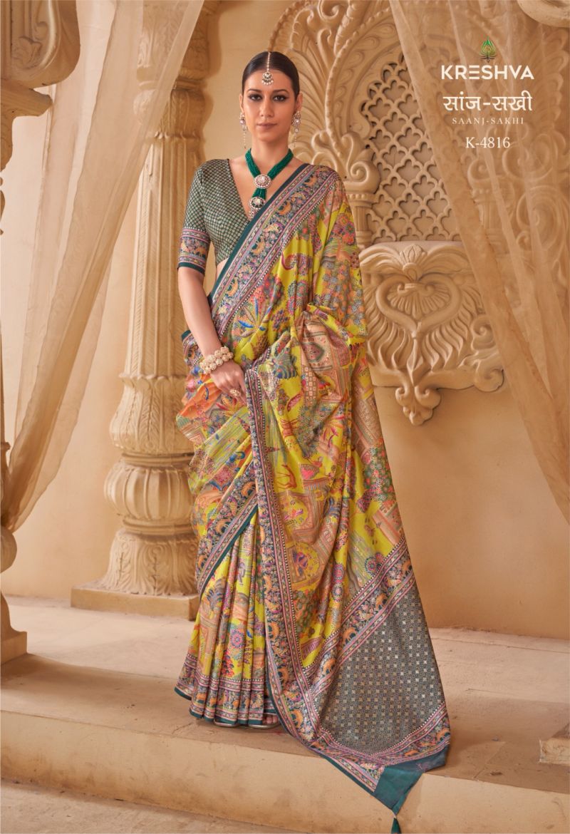 Kreshva Saanj Sakhi Pv Sik Position Printed Saree Collection Wholesale 4 Kreshva Saanj Sakhi Pv Sik Position Printed Saree Collection Wholesale