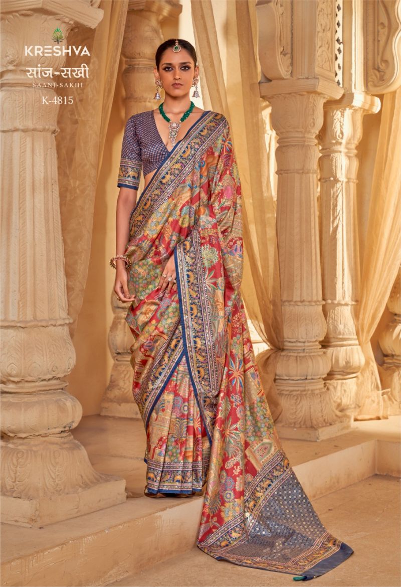Kreshva Saanj Sakhi Pv Sik Position Printed Saree Collection Wholesale 5 Kreshva Saanj Sakhi Pv Sik Position Printed Saree Collection Wholesale