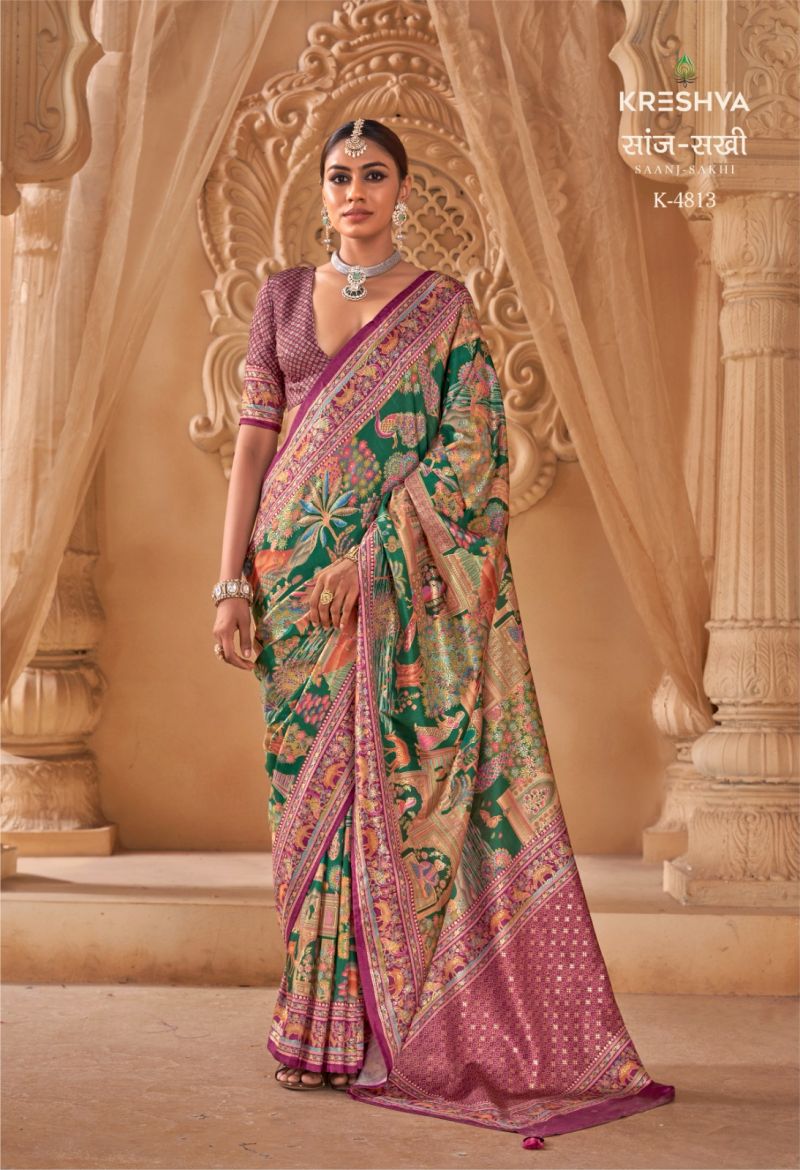 Kreshva Saanj Sakhi Pv Sik Position Printed Saree Collection Wholesale 7 Kreshva Saanj Sakhi Pv Sik Position Printed Saree Collection Wholesale