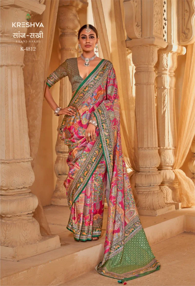 Kreshva Saanj Sakhi Pv Sik Position Printed Saree Collection Wholesale 8 Kreshva Saanj Sakhi Pv Sik Position Printed Saree Collection Wholesale