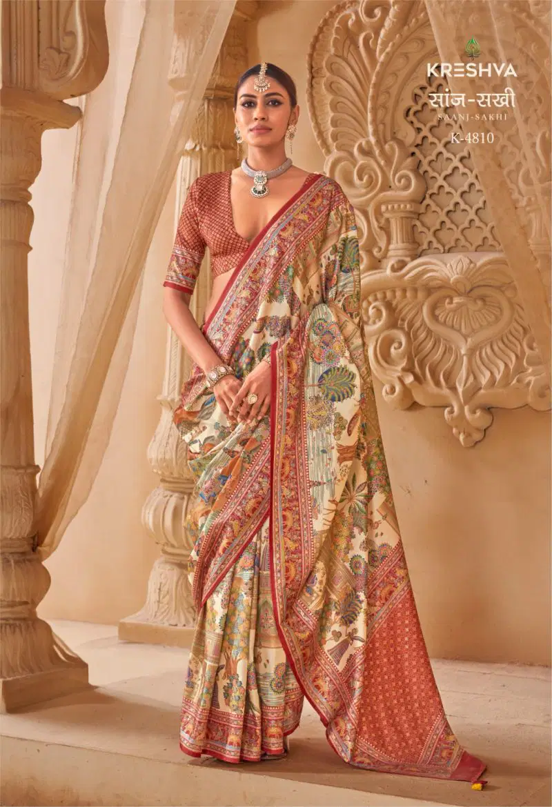 Kreshva Saanj Sakhi Pv Sik Position Printed Saree Collection Wholesale 9 Kreshva Saanj Sakhi Pv Sik Position Printed Saree Collection Wholesale