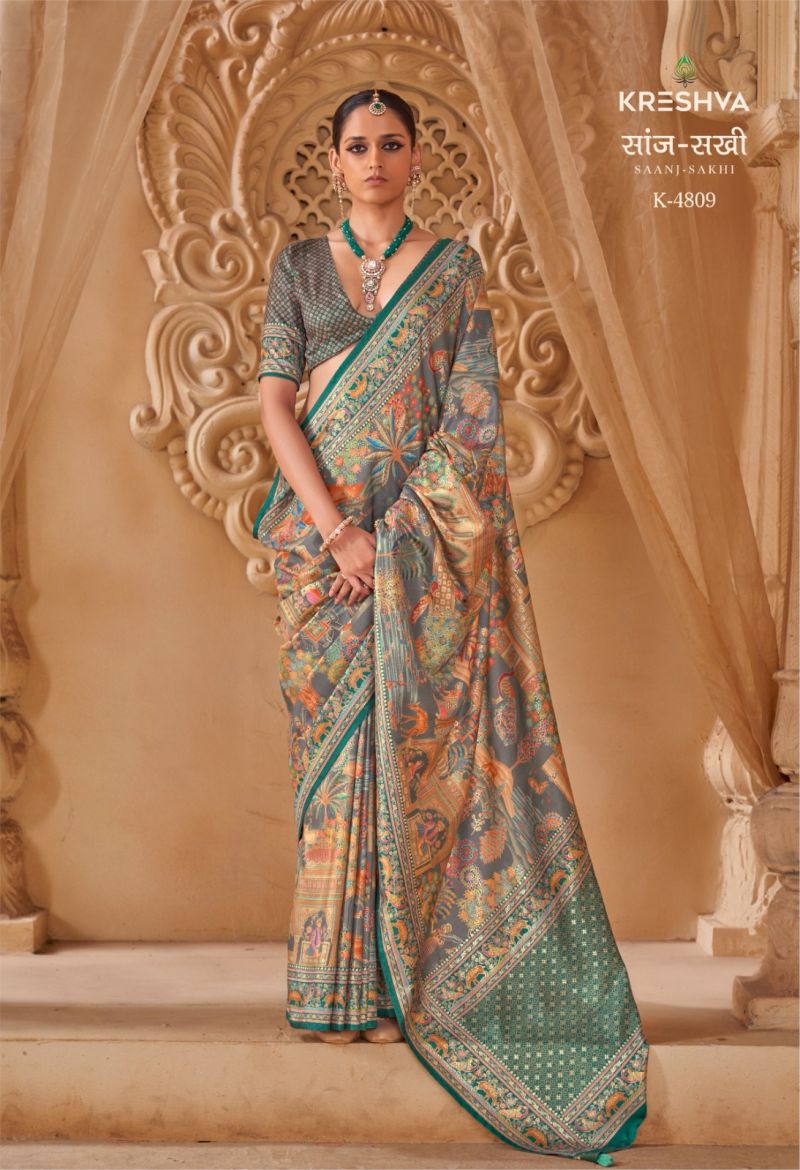 Kreshva Saanj Sakhi Pv Sik Position Printed Saree Collection Wholesale 11 Kreshva Saanj Sakhi Pv Sik Position Printed Saree Collection Wholesale
