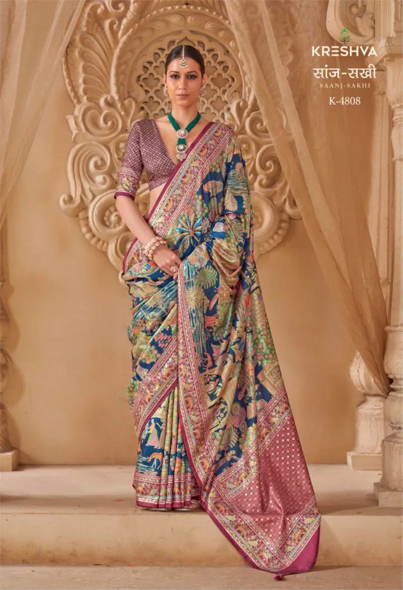 Kreshva Saanj Sakhi Pv Sik Position Printed Saree Collection Wholesale 12 Kreshva Saanj Sakhi Pv Sik Position Printed Saree Collection Wholesale