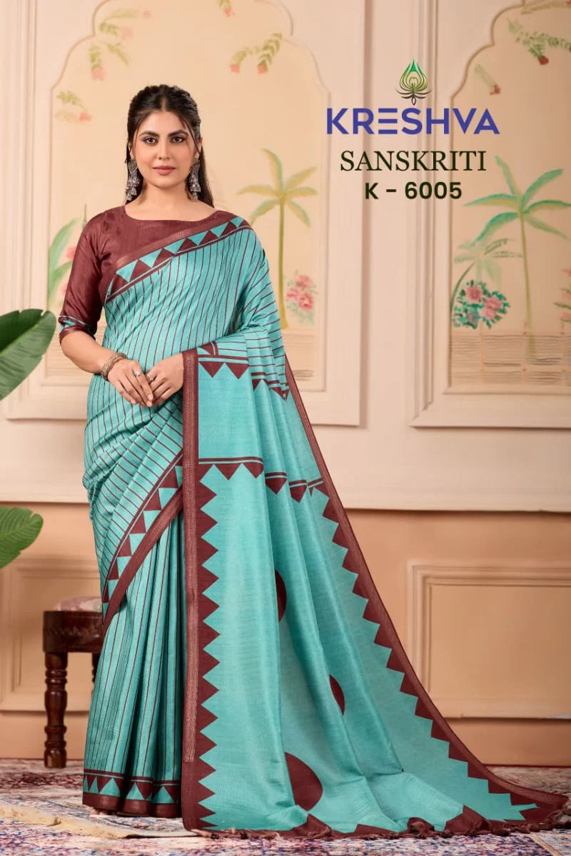 Kreshva Sanskriti Pv Silk Traditional Printed Saree Collection Wholesale 8 Kreshva Sanskriti Pv Silk Traditional Printed Saree Collection Wholesale