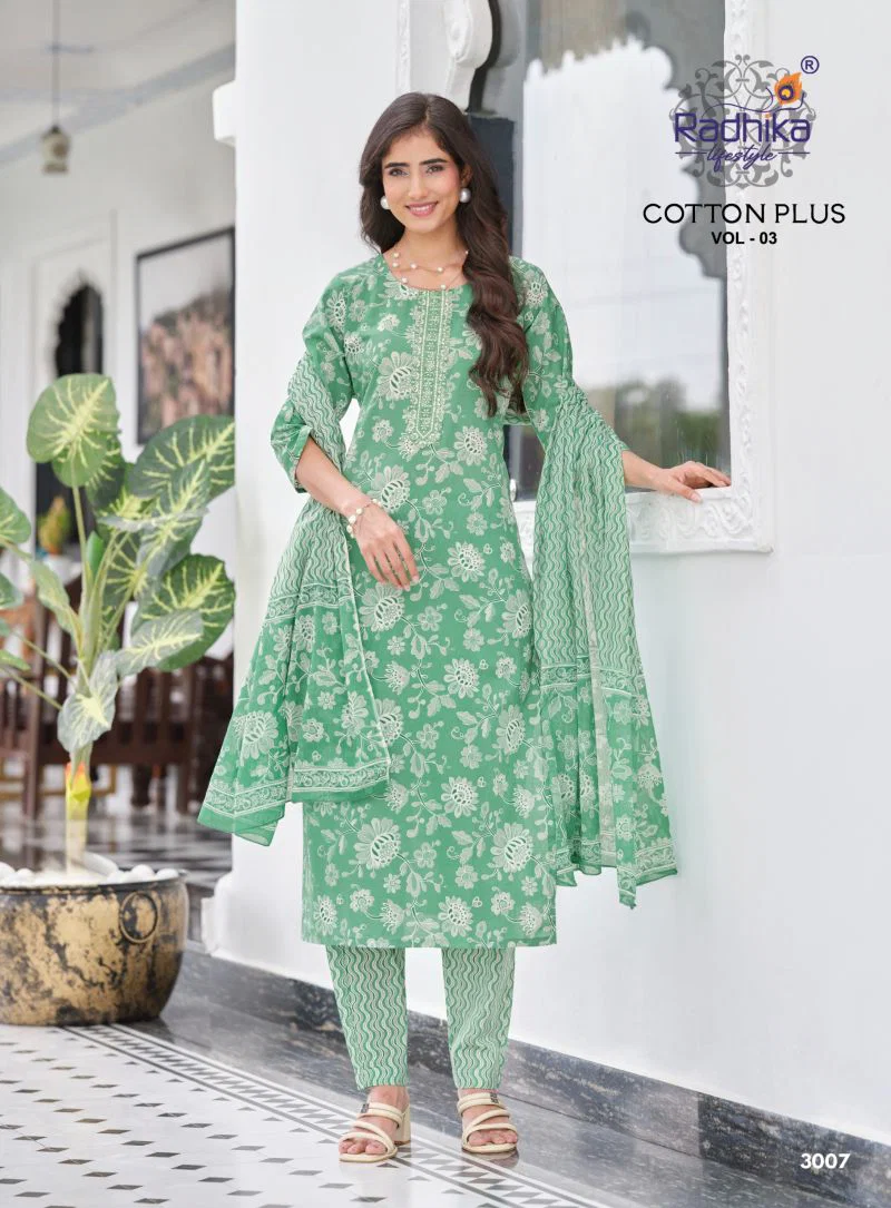 Radhika Cotton Plus Vol 3 Cotton Printed Kurti With Bottom Dupatta Wholesale 9 Beautiful Radhika Cotton Plus Vol 3 Cotton Printed Kurti With Bottom Dupatta Wholesale 2026